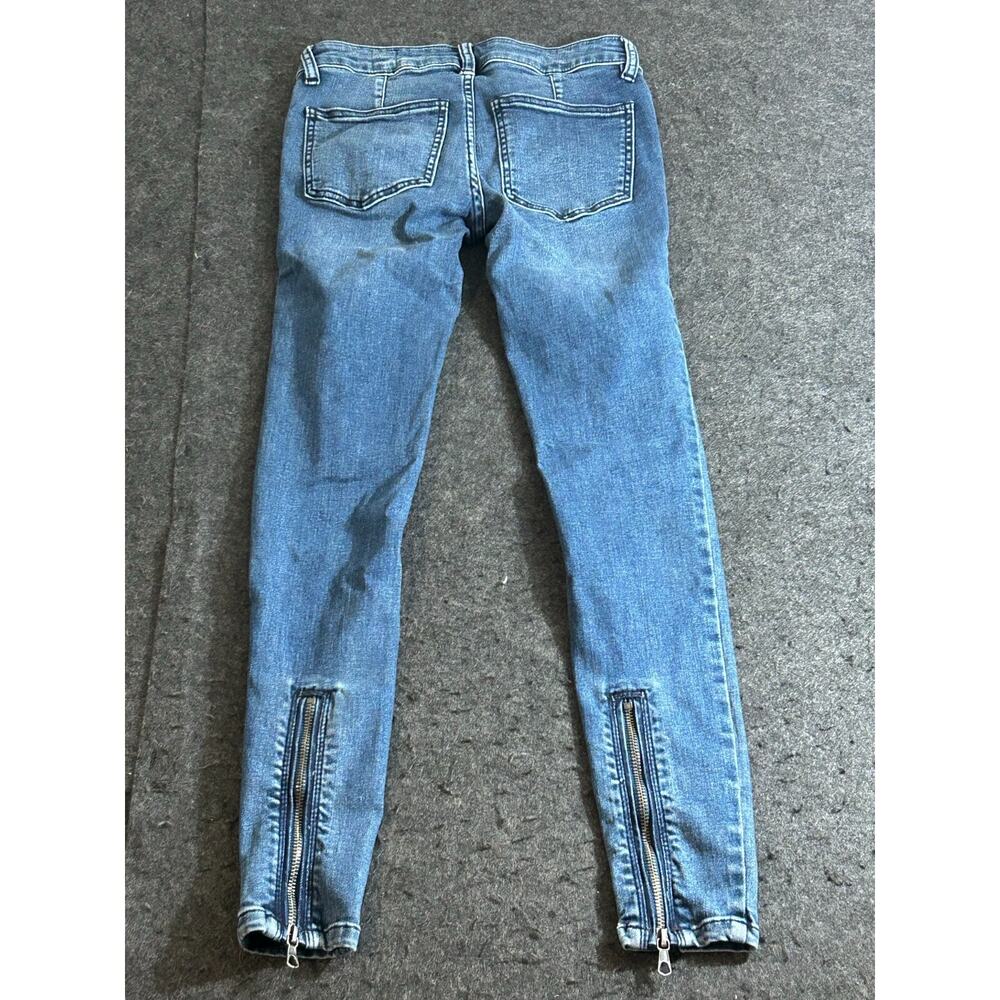 We The Free Women's Skinny Jeans Size 24 Distressed Zipper Pockets Stretch Denim - Picture 9 of 10